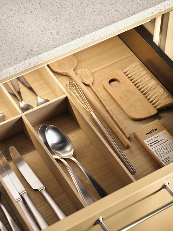 Trend Matt Dusty Yellow - Bestiklådor i naturlig ek