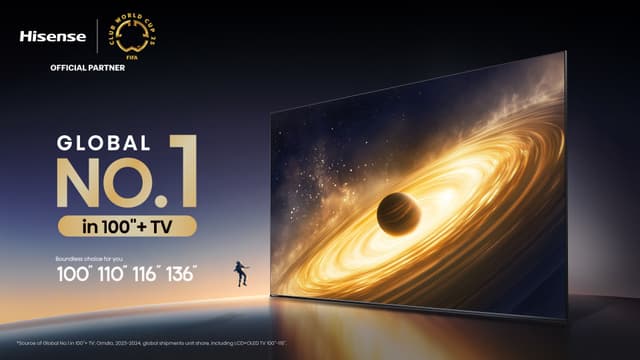 Hisense maailman johtava 100-tuuman ja isompien televisioiden valmistaja