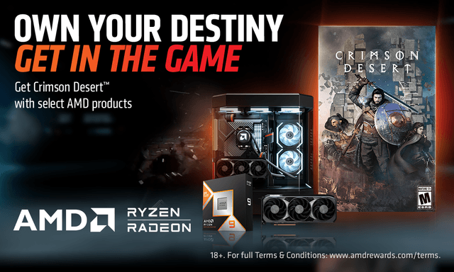 Få Crimson Desert™ när du köper utvalda AMD-produkter