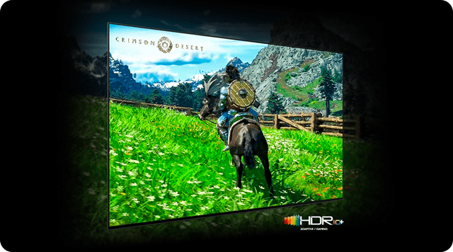 Kuvassa HDR10+ Gaming -ominaisuudella varustettu Samsung-pelitelevisio