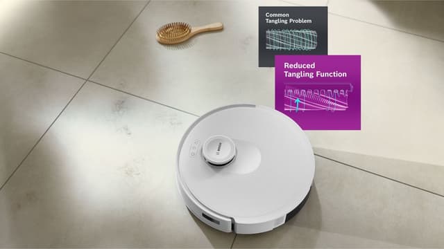 Bosch-robot som jämför vanliga trasselproblem med funktion för minskat trassel