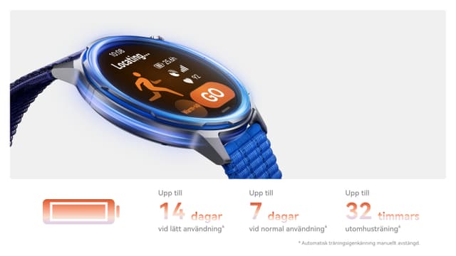 Huawei Watch GT Runner 2 och illustration av batterikapacitet