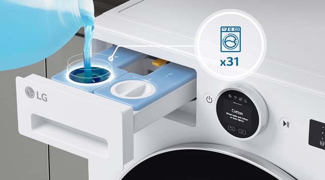 LG-pyykinpesukone automaattisella annostelulla