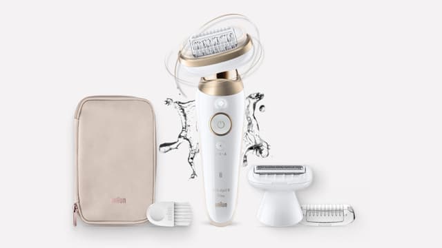 Braun Silk·épil 9 Flex epilator och dess tillbehör