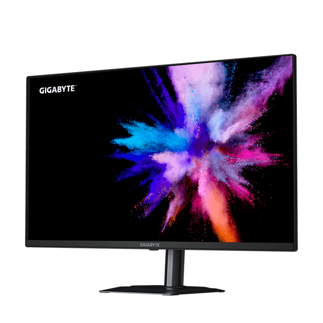 Produktbild av svart Gigabyte Gamingskärm mot vit bakgrund