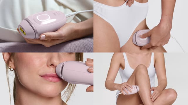 Kvinna använder Braun IPL Silk·expert Mini