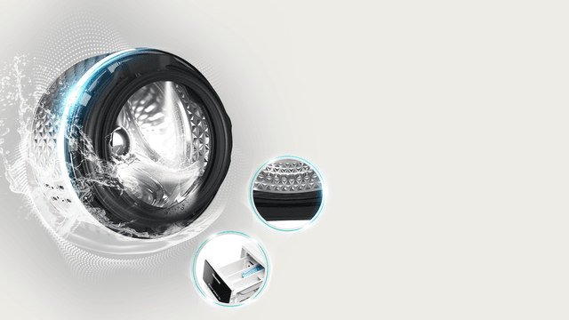 Trommelen på en Hisense-vaskemaskin.