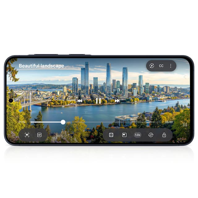 Galaxy A37 5G spiller av video på sin store skjerm.