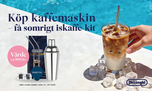 Delonghi – Köp kaffemaskin och få somrigt iskaffe-kit