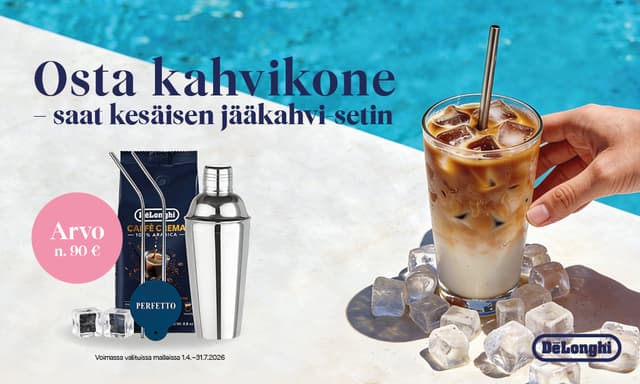Delonghi – Osta kahvikone ja saat kesäisen jääkahvisetin