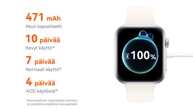 Huawei Watch Fit 5 -sarjan akunkesto