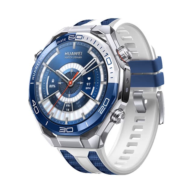 Sininen Huawei Watch Ultimate 2 -kello tuotekuvassa valkoista taustaa vasten