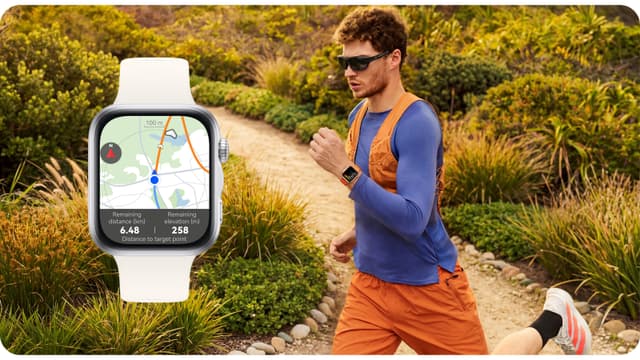 Mand på terrænløb med Huawei Watch Fit 5
