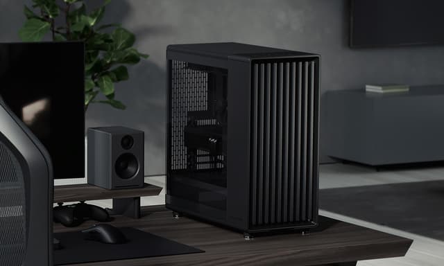 Fractal Design North Momentum Edition -sarjan tuotteita konttoriympäristössä
