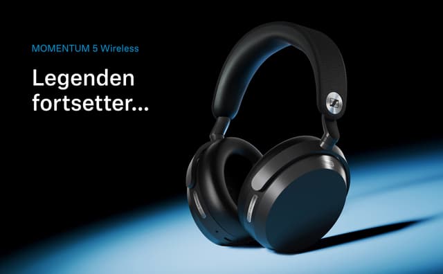 Produktbanner for Momentum 5 trådløse hodetelefoner.