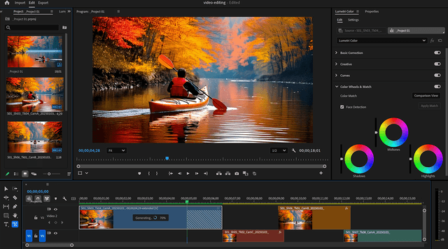 Illustration af video der redigeres med Nvidia Studio