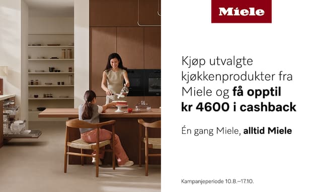 Kampanjebanner for Miele kjøkkenprodukter