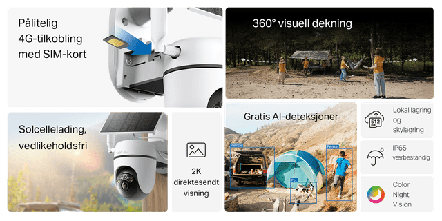 Tapo C615G KIT-banner som fremhever kameraets nøkkelfunksjoner.