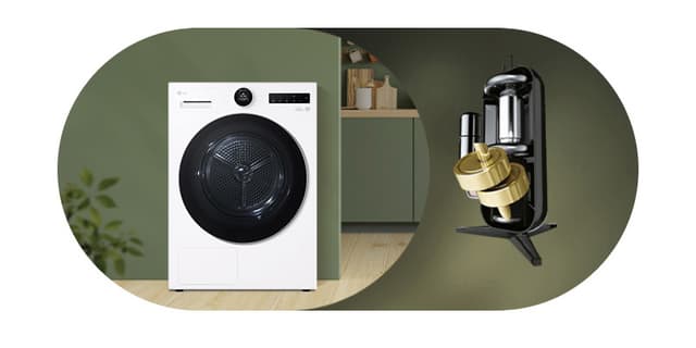 LG kombinerad tvätt/tork med värmepumpsteknik