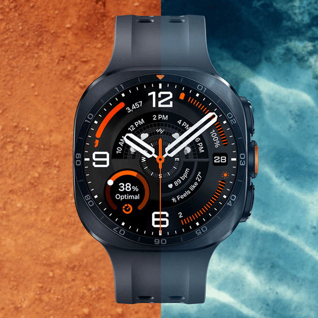 Samsung Galaxy Watch Ultra2 med stor og lys skjerm