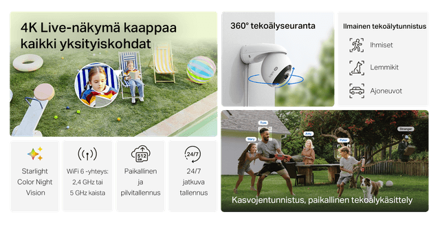 Tapo C560WS -kameran avainominaisuudet