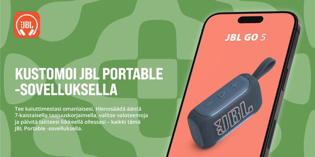 Älypuhelin jossa JBL-sovellus