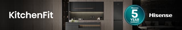 Hisense KitchenFit 5 års garanti-banner.