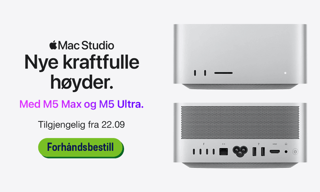 Apple Mac Studio – Nye kraftfulle høyder: tilgjengelig fra 22.9.2026