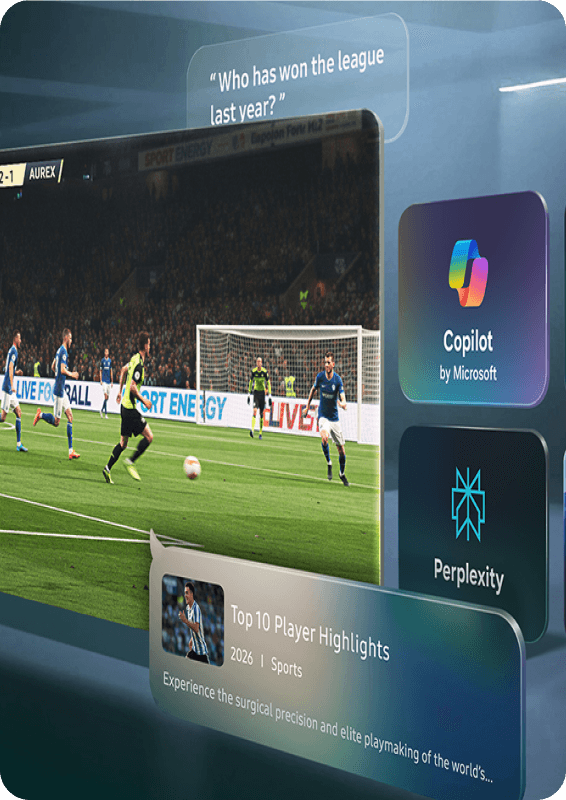 Samsung Vision AI Companion -toiminto näkyvillä television ruudulla