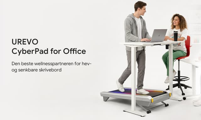 Man walking and working on the UREVO CyberPad for Office next to two colleagues