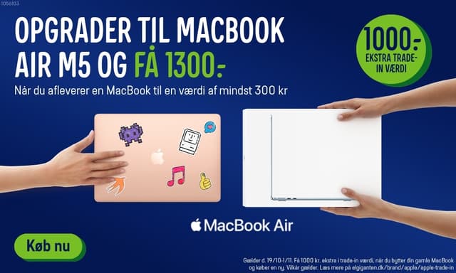 Apple Trade in hos Elgiganten: Opgrader til MacBook Air M5