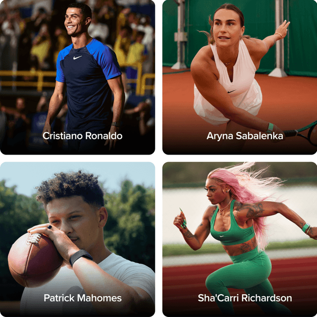 Collage av idrottare Ronaldo, Sabalenka, Mahomes and Richardson