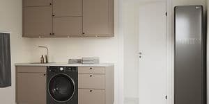 Epoq Trend Sand vaskerom med vask, vaskemaskin og dampskap