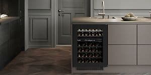 A wine cooler integrated into a grey colored Epoq kitchen