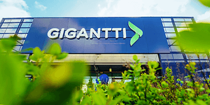 Gigantin myymlän edusta ja viherkasveja