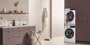 EPOQ - Vaskerom - Epoq beige vaskerom med integrert vaskemaskin og tørketrommel