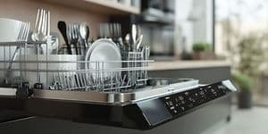 A neat and clean dishwasher.