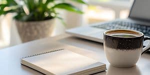 B2B - Kaffekopp ved pc