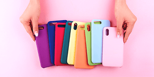 Phone-cover - Phone covers on a pink background