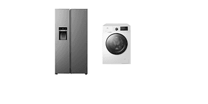 Two Product Images on Washing Machine and Fridge from TCL