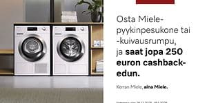 Miele-pesukoneet ja -kuivausrummut – Cashback-kampanja!