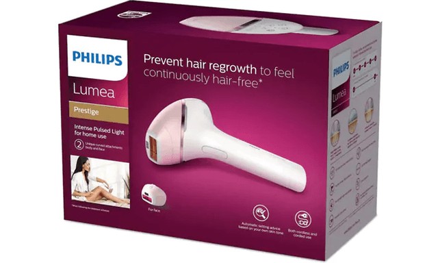 Rosa boks med Philips Lumea Prestige