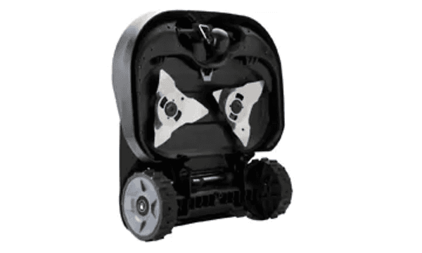robotplæneklipper set fra undersiden