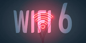 illustrasjon wifi 6med wifi-signal i rosa neonlys