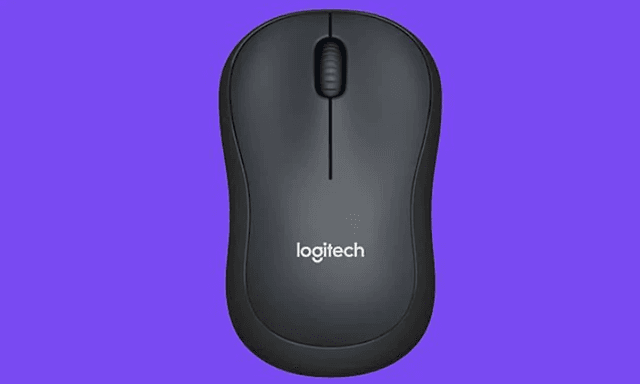 logitech mus med blå bakgrunn