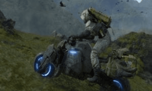 Death Stranding - spillfigur på motorsykkel