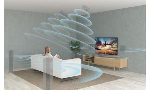 Kvinde ser på Sony-tv i sofa