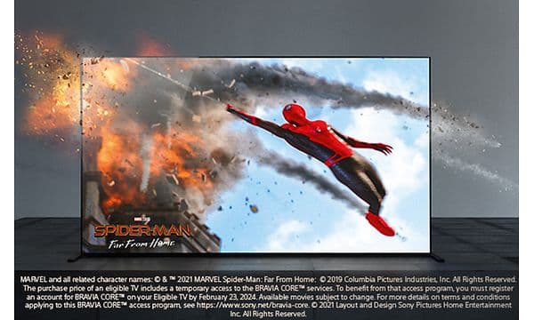 Sony-tv med Spiderman