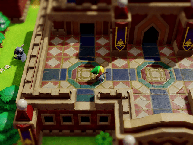 The Legend of Zelda - Link sett ovenfra i et slott