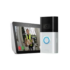 Ring dørklokke med Alexa-enhet viser utsikt fra dørklokke